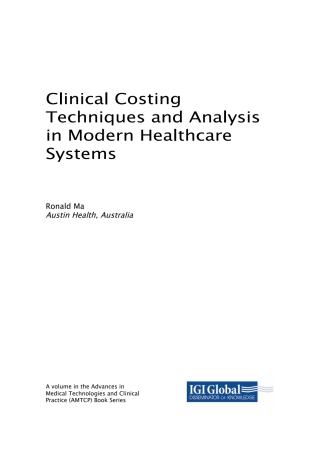 Clinical Costing Techniques and Analysis in Modern Healthcare Systems (EPUB)