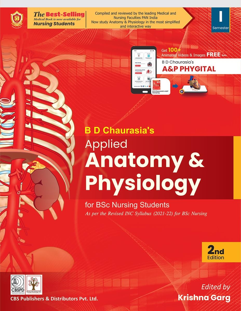 BD Chaurasia Applied Anatomy and Physiology for Bsc Nursing Students, 2nd Edition (Original PDF from Publisher)